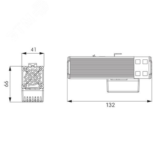 Компактный обогреватель с вентилятором, P=150W, 230V - фото 4