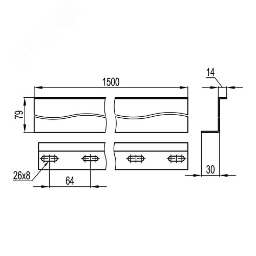 Перегородка разделительная H 100 мм 2