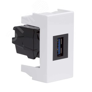 USB 3.0 розетка, ЭУИ Вива (Viva), белая, 1 мод. - фото 3