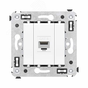 Avanti Компьютерная розетка RJ-45 без шторки в стену, кат.6 одинарная,  Белое облако - DKC (ДКС)