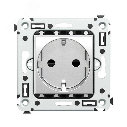 Avanti Розетка в стену 2P+E с з/ш  Закаленная сталь