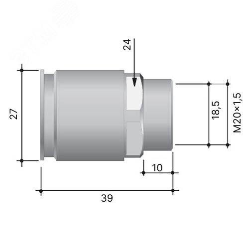 Муфта труба-коробка д.20мм, IP66/IP67, М20х1,5, внутренняя резьба, нержавеющая сталь AISI 303 | 6112-20X | DKC - фото 4