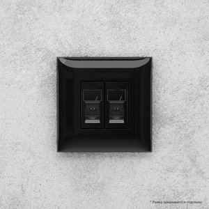 Avanti Розетка RJ-45 в стену, 5e двойная,Черный    квадрат 6