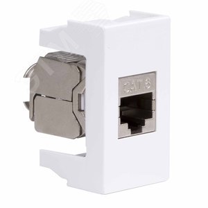 Розетка компьютерная RJ45 категория 6 экран Viva белая 1 модуль - фото 2