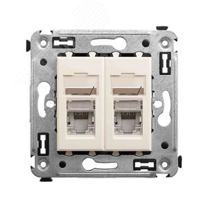 Avanti Розетка RJ-45 в стену, 5e двойная экранированная, ''Ванильная дымка'' - DKC (ДКС)
