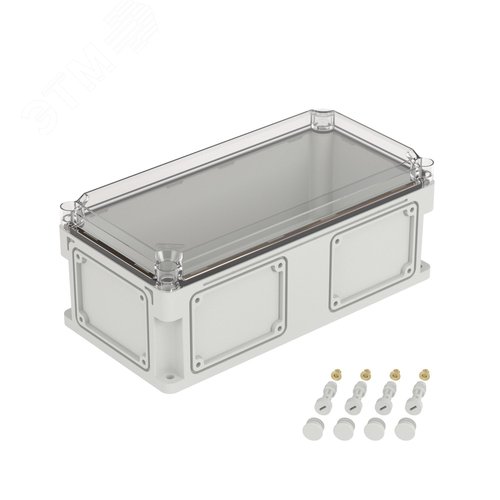 Корпус IP66/IP67, 400х200х160 мм, без МП, с фланцами, прозрачная крышка H= 35 мм - DKC (ДКС)