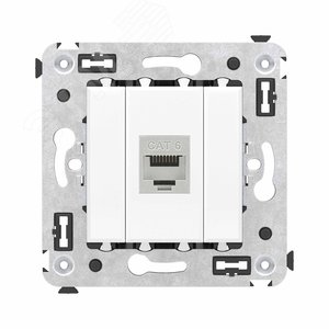 Avanti Avati Компьютерная розетка RJ-45 без шторки в     стену кат.6 одинарная экранированная Белое облако - DKC (ДКС)