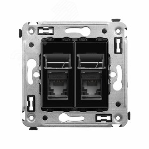 Avanti Розетка RJ-45 в стену, 5e двойная,Черный    квадрат