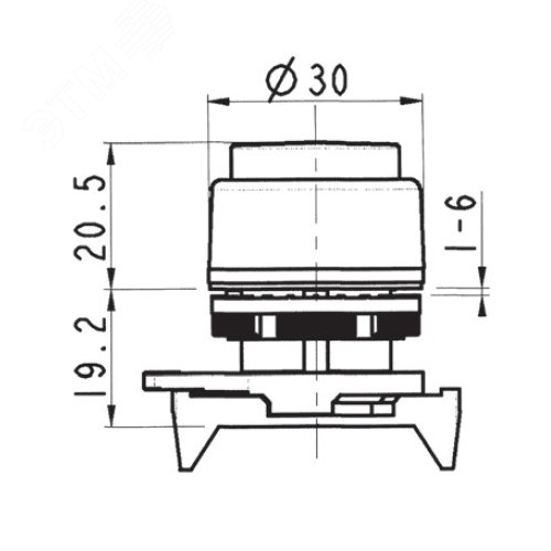 Кнопка выпуклая без фиксации синяя (ABDTR4) 2