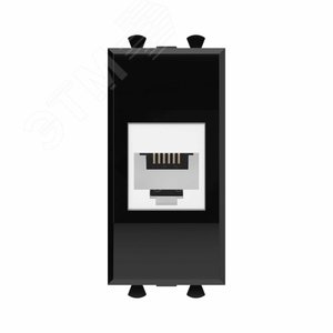 Avanti Телефонная розетка RJ-12 без шторки        модульная Черный квадрат 1 модуль - DKC (ДКС)
