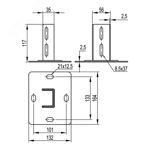 Кронштейн потолочный SSM с профилем 2