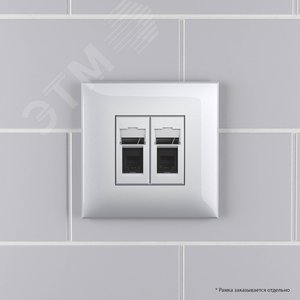 Avanti Телефонная розетка RJ-12 в стену двойная  Закаленная сталь 6