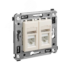 Avanti Розетка RJ-45 в стену, 5e двойная, ''Ванильная дымка'' - фото 2
