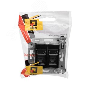 Avanti Розетка RJ-45 в стену, 5e двойная,Черный    квадрат 5