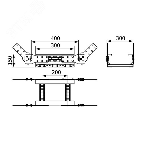 Угол вертикальный лестничный 150х300 цинк-ламельный 2