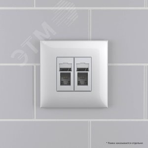 Avanti Компьютерная розетка RJ-45 в стену, кат.6 двойная,, Закаленная сталь - фото 6