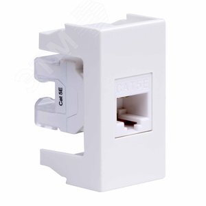 VIVA Розетка компьютерная RJ45 1 модуль категория 5е белая - фото 2