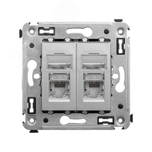 Avanti Компьютерная розетка RJ-45 в стену, кат.6 двойна   экранированная  Закаленная сталь - DKC (ДКС)