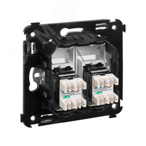 Avanti Телефонная розетка RJ-12 в стену двойная  Закаленная сталь 4