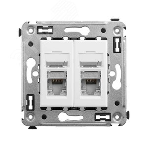 Avanti Розетка RJ-45 в стену, 5e двойная экранированная, ''Белое облако''