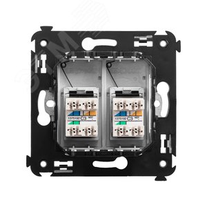 Avanti Телефонная розетка RJ-12 в стену двойная  Закаленная сталь 3