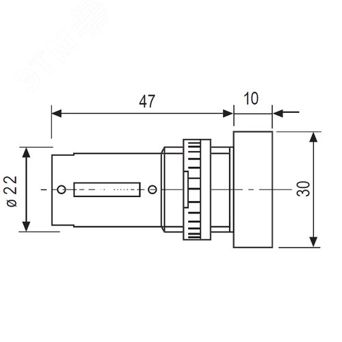 Индикатор положения, штекерное подкл., уст.размер 22/30, квад., крас./зел., 230В 2