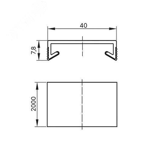 Крышка для перфор короба, синяя RL 40мм. 2