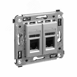 Avanti Телефонная розетка RJ-12 в стену двойная  Закаленная сталь 2