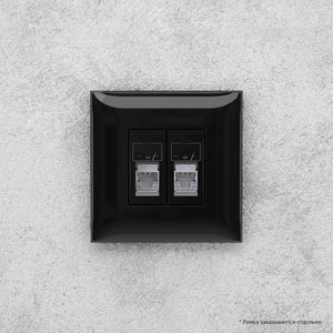 Avanti Розетка RJ-45 в стену, 5e двойная экранированная, ''Черный квадрат'' 6