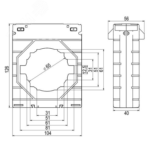 Трансформатор тока CT80 300/5А, класс точности 0.5, 2.5ВА - фото 2
