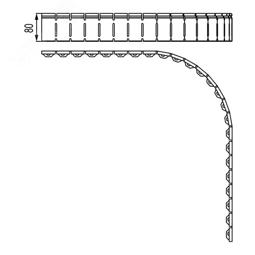 Перегородка SEP для угла CPO H80, в комплекте с крепежными элементами и необходимыми для монтажа 2