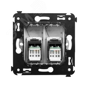 Avanti Компьютерная розетка RJ-45 в стену, кат.6 двойная,, Закаленная сталь - фото 3