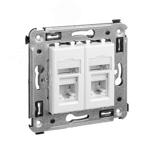 Avanti Розетка RJ-45 в стену, 5e двойная, Белое   облако - фото 2