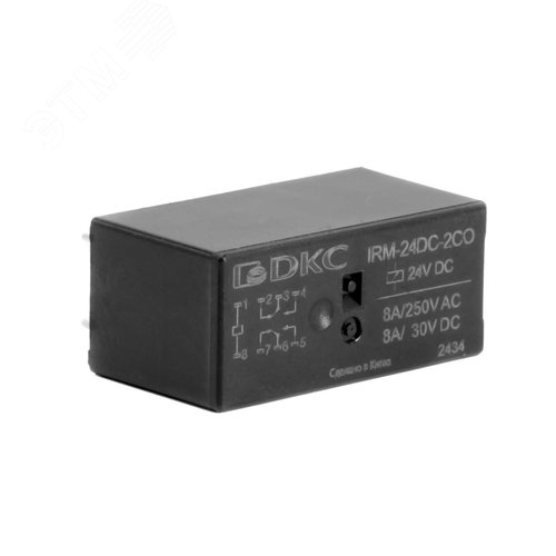 Реле миниатюрное низкопрофильное, 1CO, коммутируемый ток 16 А, AgSnO напряжение 24V DC - DKC (ДКС)