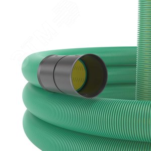 Труба гибкая двустенная дренажная D=125мм класс SN6 перфорация 360 градусов зеленый