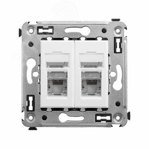 Avanti Розетка RJ-45 в стену, кат.6 двойная экранированная, ''Белое облако'' - DKC (ДКС)