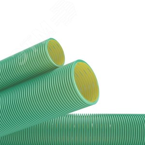 Труба гибкая двустенная дренажная D=90мм класс SN8 перфорация 360 градусов зеленый 3