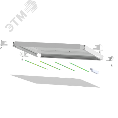 Светильник светодиодный ДВО/ДПО-38Вт LED 3800Лм 4000К опал IP40 белый Hightech 5