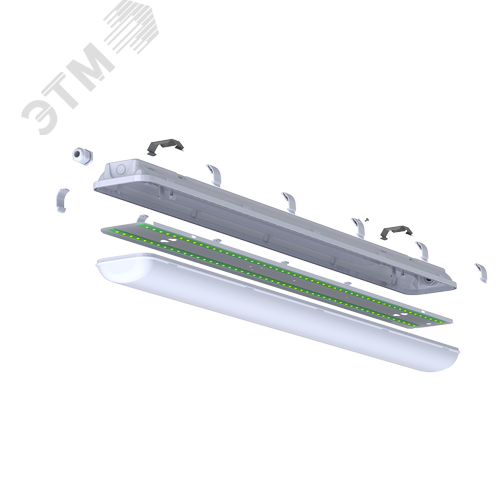 Светильник светодиодный ДСП-39w LED 4800Лм 5000К IP65 TRANSPARENT Slim БАП 1ч VS EMCc60.001 5