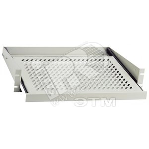 Полка выдвижная угловая 2U x 450 x 365 mm (до 20 кг) цвет серый (10788) - Zpas