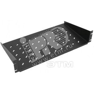 Полка угловая 2U 446 x 250 mm (до 25 кг) цвет черный (359766)