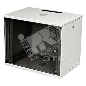 Шкаф настенный 19 дюймовый SU 10U 490x600х400 со стальной дверью серый (23197) - Zpas