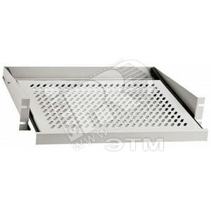 Полка выдвижная угловая 2U x 450 x 465 mm (до 20 кг) цвет серый (10786) - Zpas