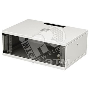 Шкаф настенный 19-дюймовый серия SU 4U 223x600х500 со стеклянной дверью серый (35383) - Zpas