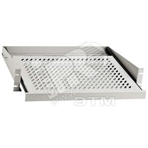 Полка выдвижная угловая 2U x 444 x 405 мм (до 20 кг) цвет серый (54093) - Zpas
