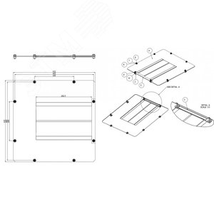 Заглушка WZ-5271-10-00-161 c щет.вв.д.отверстий A (380x380мм) в пл/кр.шк.SZB,OTS1,SZB SE,DC,ECO-LINE,415 x 415мм,мет.,черн.(RAL 9005) | 363126 | Zpas 2