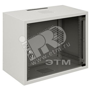 Шкаф настенный WZ-3504-01-01-011 (19"),серия SJ2,6U,337x600х400,со стекл.дв.ю,сер. (RAL 7035) (SJ-106) собр. | 15739 | Zpas - Zpas