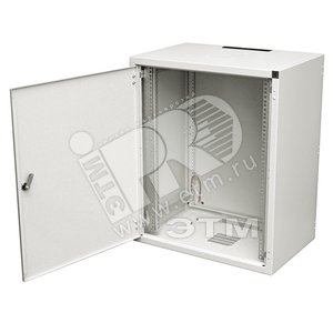 Шкаф настенный WZ-3715-01-07-011 19-дюймовый (19"), серия SJ2, 10U, 515x600х600, со стальной дверью, цвет серый (RAL 7035) (собранный) | 35351 | Zpas - Zpas