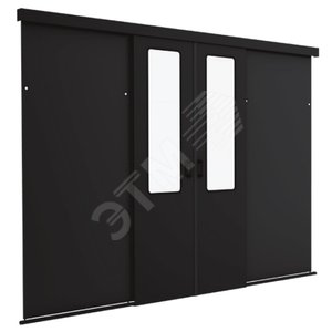 Двери раздвижные с терминалом доступа для системы ЦОД DataBox 47U для шкафов без цоколя глубиной 1000мм ширина пролёта 1200мм с электронной поворотной ручкой черный (RAL9005) (WZ-5367-03-03-161) - Zpas