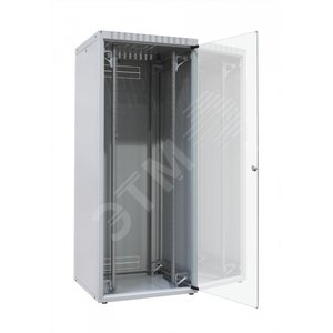 Шкаф напольный 19‘ ECO-LINE 33U 1588х600х1000мм передняя и задняя стальные перфорированные двери (30%) стальные боковые панели с 1-точечными замками 2 пары монтажных профилей + ножки серый (RAL7035) (WZ-ECO-33U6010-IIAA-01-0000-011) - Zpas